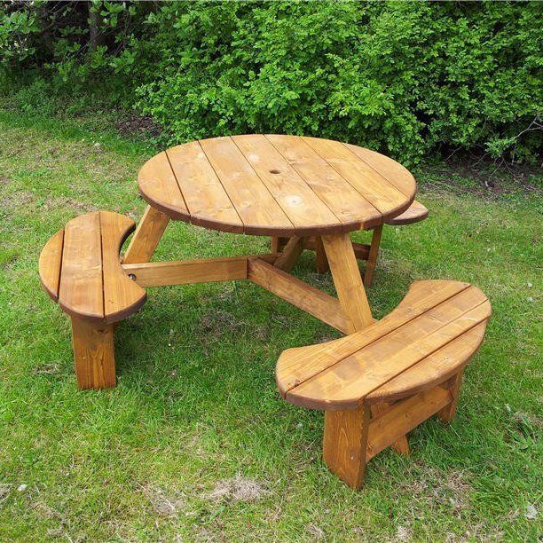 6 Seat Pendragon Treated Round Picnic Table