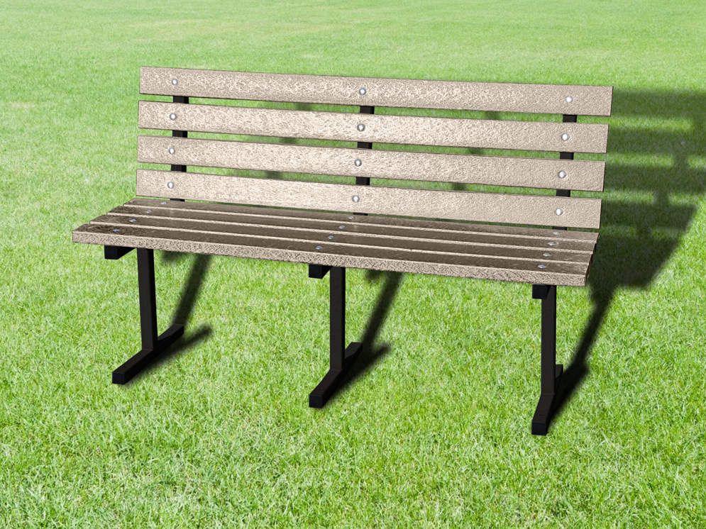 Grove Steel Frame Recycled Plastic Bench
