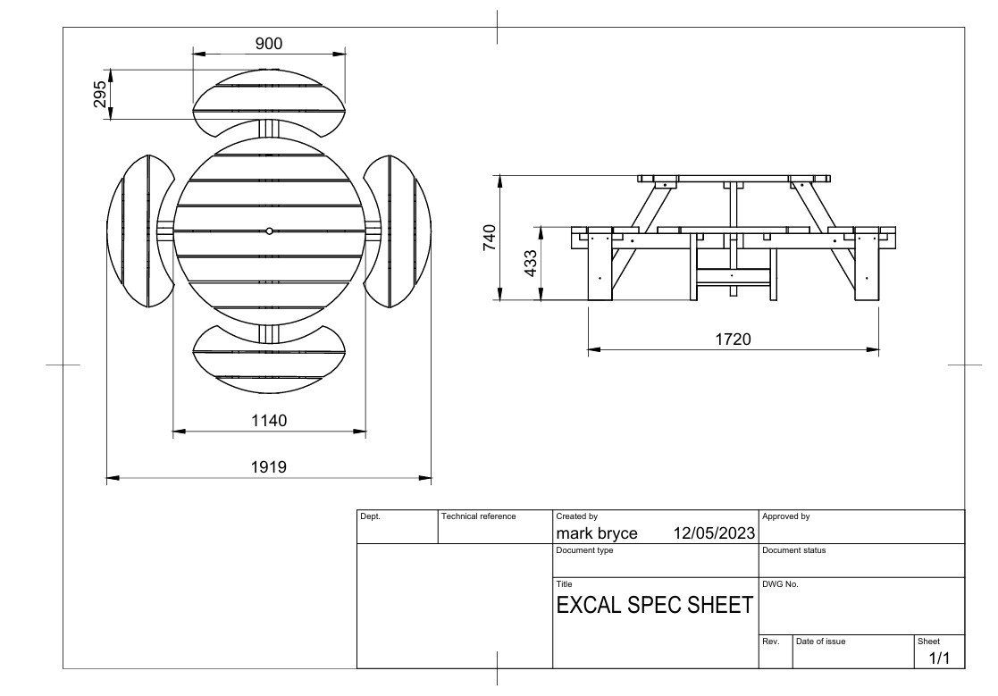 Excalibur 8 Seat Round Picnic Table