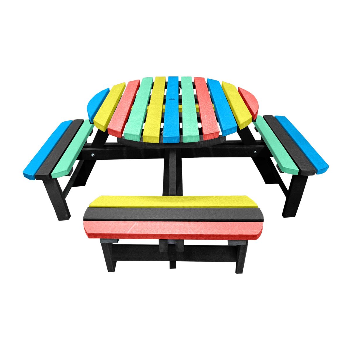 Multi-Coloured Winchester Recycled Plastic Round Picnic Table