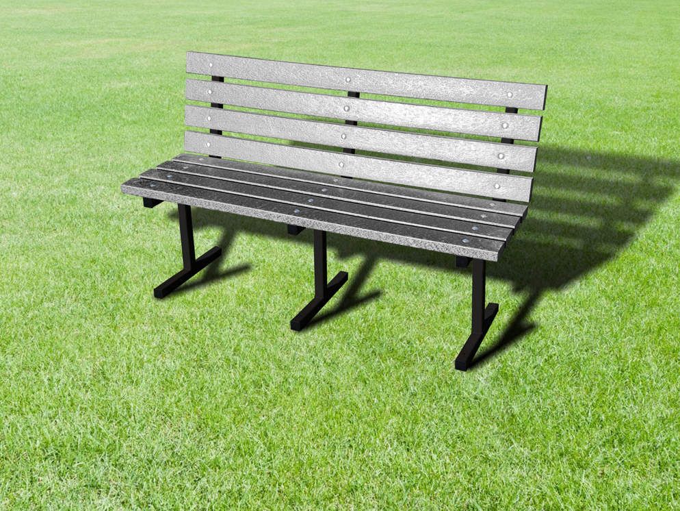 Grove Steel Frame Recycled Plastic Bench