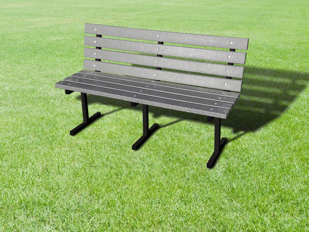 Grove Steel Frame Recycled Plastic Bench