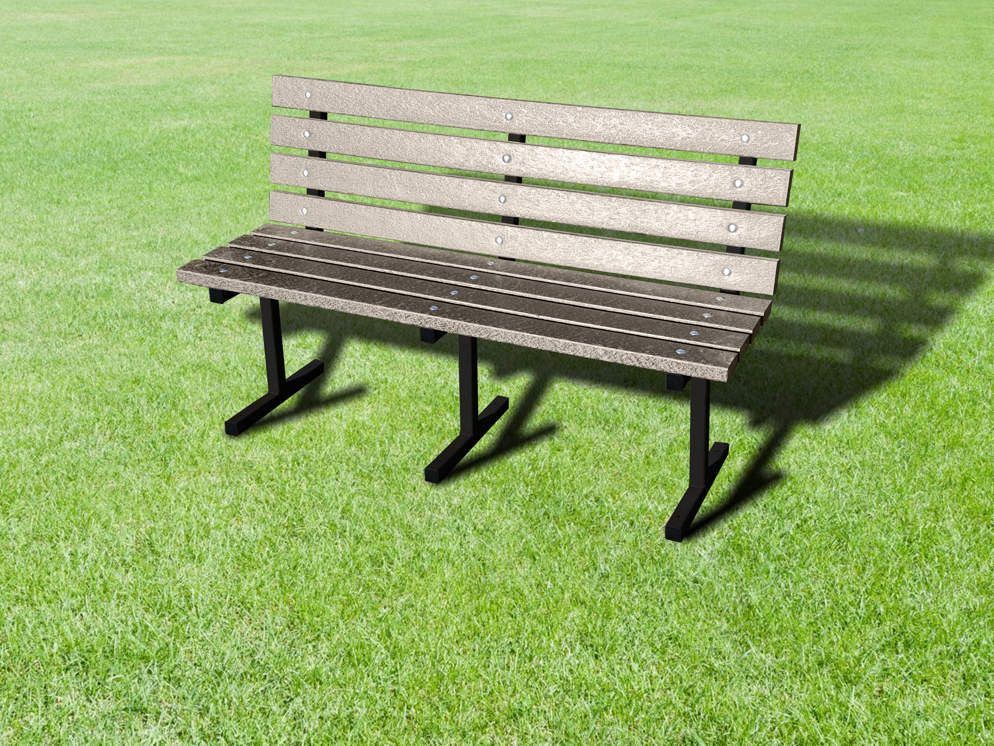 Grove Steel Frame Recycled Plastic Bench