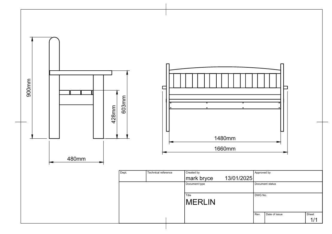 Merlin Recycled Plastic Picnic Bench
