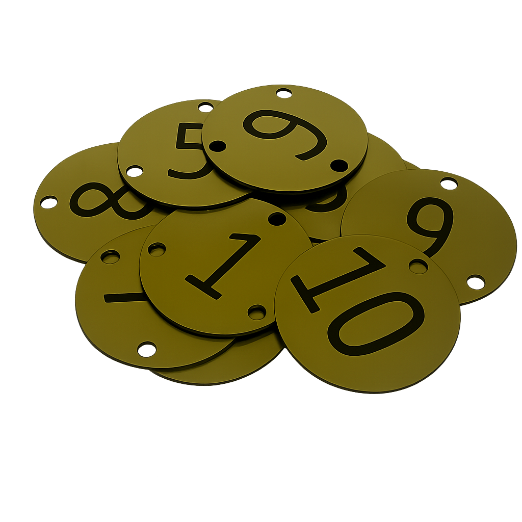 Brass Effect Table Numbers
