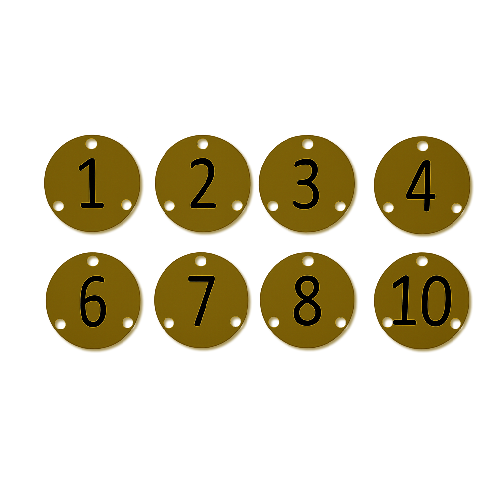 Brass Effect Table Numbers