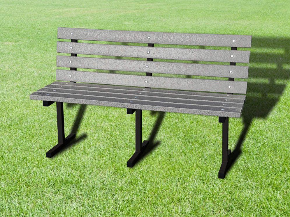 Grove Steel Frame Recycled Plastic Bench