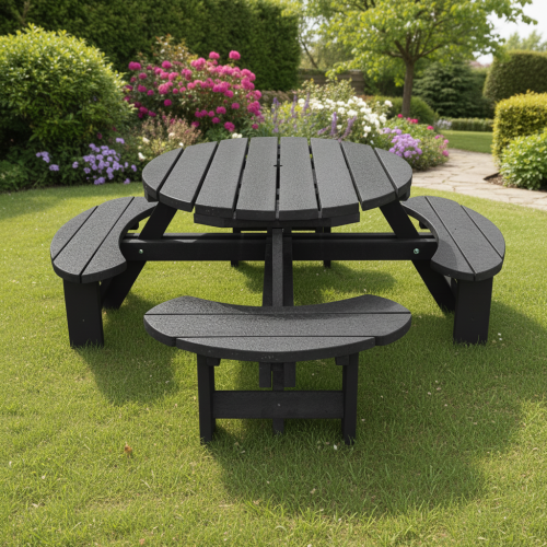 Recycled Plastic Excalibur Round Picnic Table