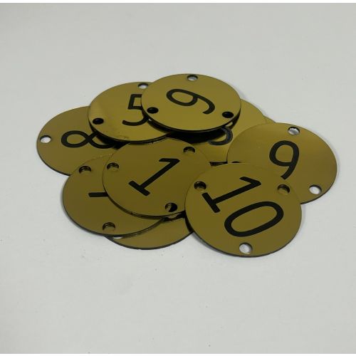 Brass Effect Table Numbers