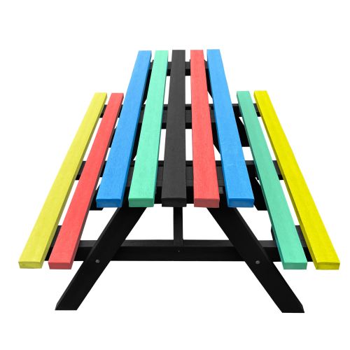 Recycled Multi-Coloured Plastic Lanval A-Frame Picnic Table