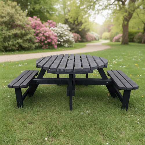 Wheelchair Accessible Winchester Recycled Plastic Round Picnic Table