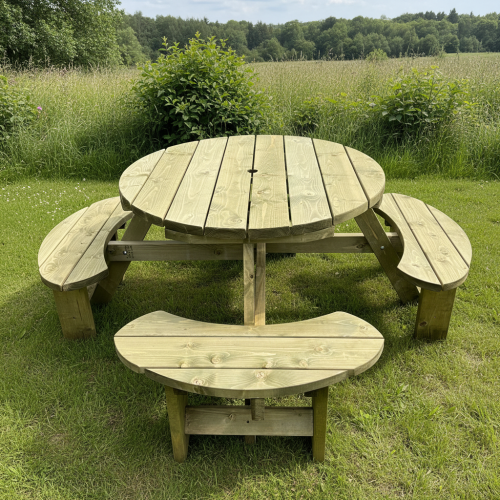 Winchester 8 Seat Treated Round Picnic Table