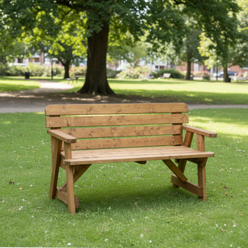 King Arthur 3 Seat Wooden Park Bench