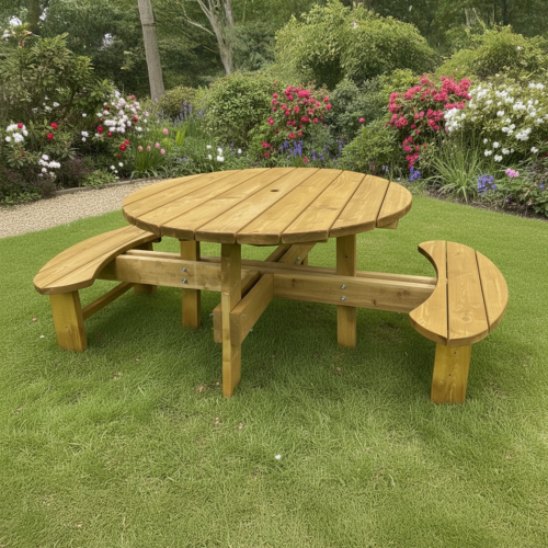 Supersized Wheelchair Accessible Round Picnic Bench